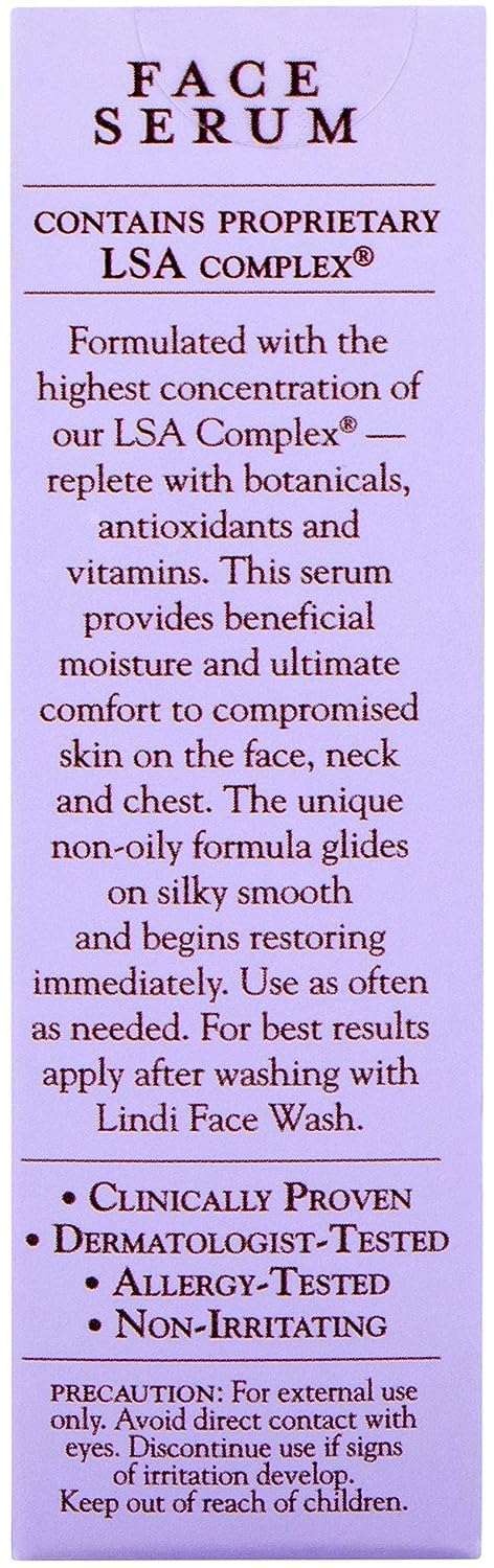 LINDI SKIN Lavender Face Serum - Ultimate Moisture and Comfort To Restore Your Skin Immediately - Reduce Facial Rash, Redness, and Itching - Relieves Uncomfortable Effects of Chemo Rash(1 fl oz)