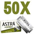 Astra Platinum Double Edge Safety Razor Blades - 50 Premium Blades for a Smooth Shave