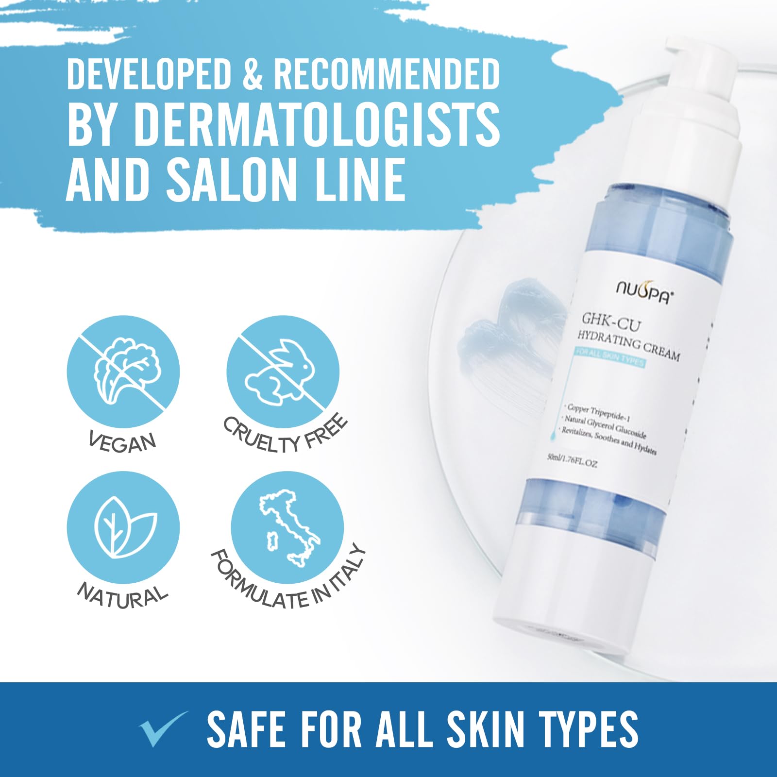 NUSPA NUSPA Daily Face Moisturizer Moisturizing Lotion Face Cream For All Skin Types,Facial Moisturizing Lotion,Day Night Cream Hydrating Anti aging Face Cream, Lightweight, Oil Free Moisturizer