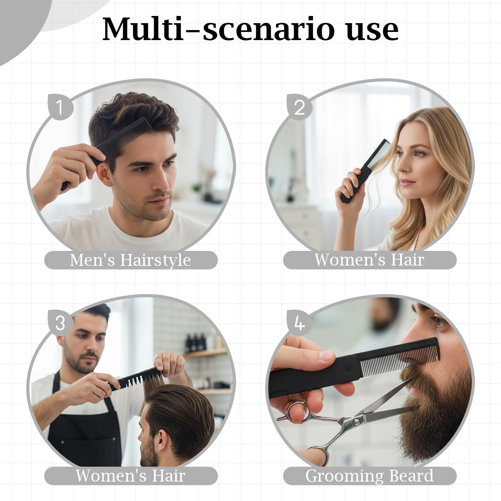 Folding Hair Comb for Men, Fine Tooth & Wide Tooth Comb, Double-Sided Pocket Comb for Hair, Portable Folding Pocket Combs for Men for Travel Grooming Beards and Mustaches