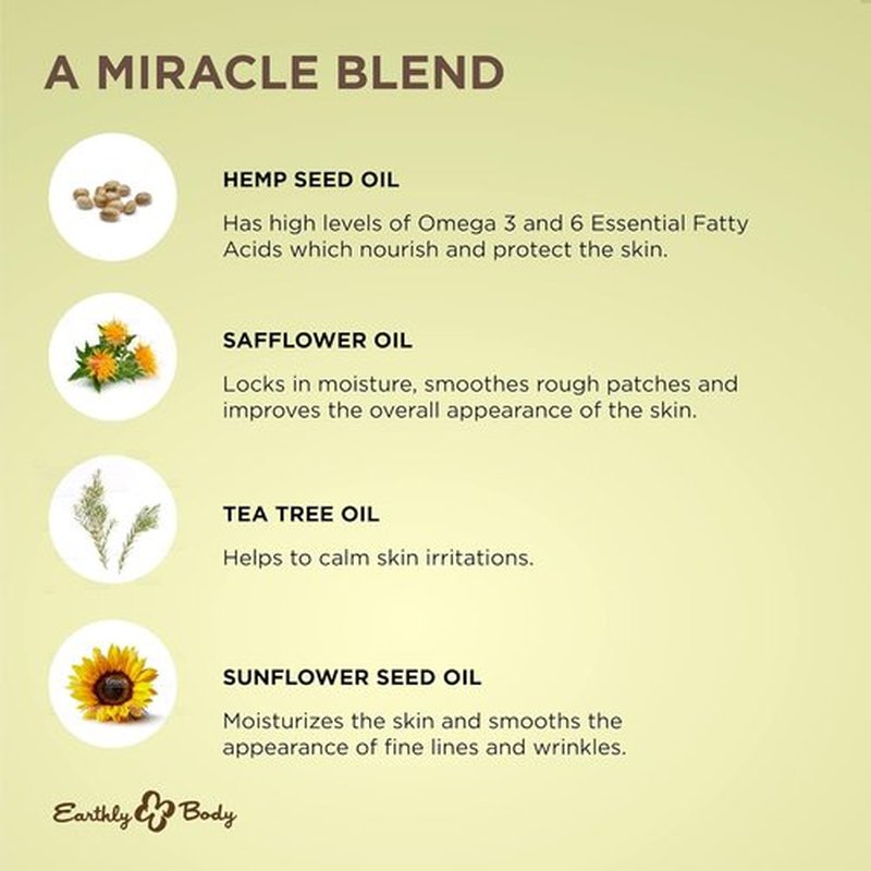 Earthly Body Miracle Oil - Tea Tree Crème with Hemp Seed & Safflower Oils | 4 oz - Nourish & Protect Skin