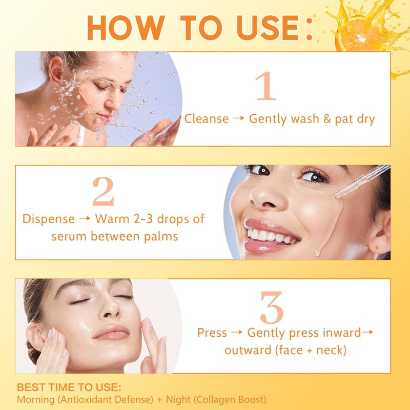 Vitamin C Serum for Face, 20% Vitamin C Brightening Serum with Hyaluronic Acid & Vitamin E, Anti-Aging, Brightening, Improve Dark Spot, Fine Lines & Wrinkles, 1 Fl Oz