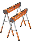 Bora Portamate Speedhorse XT Sawhorse Pair - Heavy Duty Adjustable 30-36 Inch Metal Top | Ideal for Contractors & Carpenters