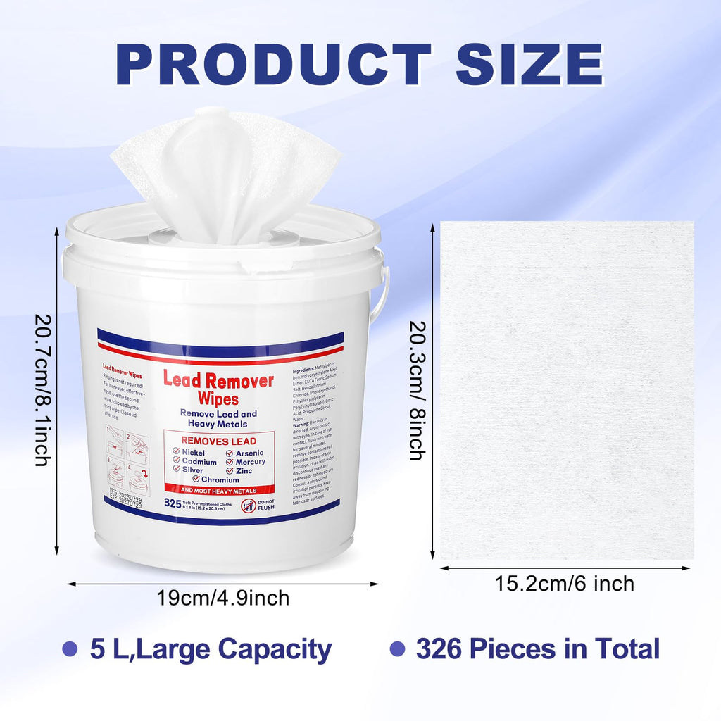Dansib 325 Count Lead Removal Wipes for Shooting Disposable Hand & Surface Cleaning Wipes for Removing Lead, Dust, Oil & Grime