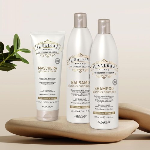 Il Salone Milano Professional Glorious Mask - Hydrating Hair Mask for Dry Hair - Increases Nourishment & Combability with Chestnut Extract & Rice Extract - Salon-Quality Hair Care (8.55 oz / 250 ml)