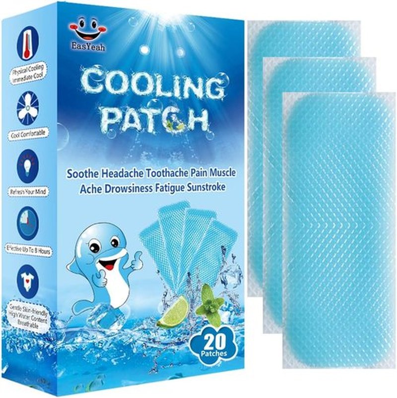 Skiennix Cooling Patches - Fever Relief & Pain Soothing - 20 Sheets in Blue