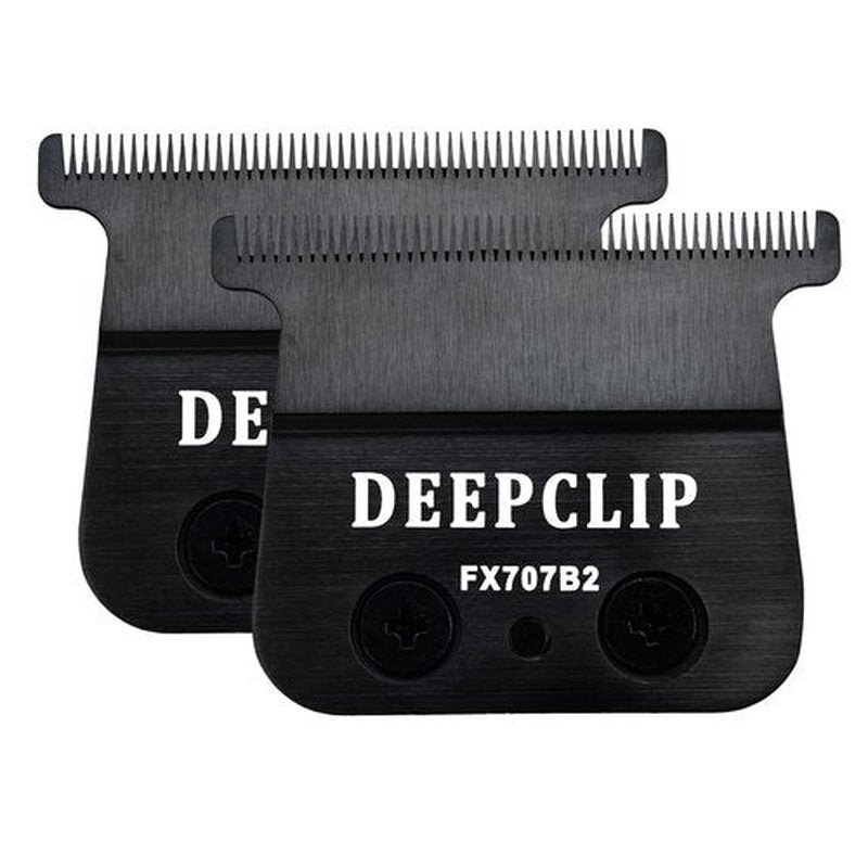 BaBylissPRO FX707B2 Trimmer Blades - Deep Tooth T Blade Replacement for FX787 & LoPROFX | 2 Pack, Black