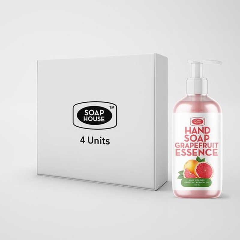 Soap House Hand Soap | Grapefruit Essence | Made with Pure Grapefruit Essential Oil | Pack of 4 units (16.9 Fl Oz x 4)