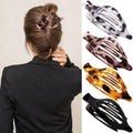 Atoden Flat Hair Clips Duckbill Large Claw Clips for Thick Medium Thin Hair 4Pcs Non Slip French Barrettes Alligator Accessories for Women Girls Leopard Black
