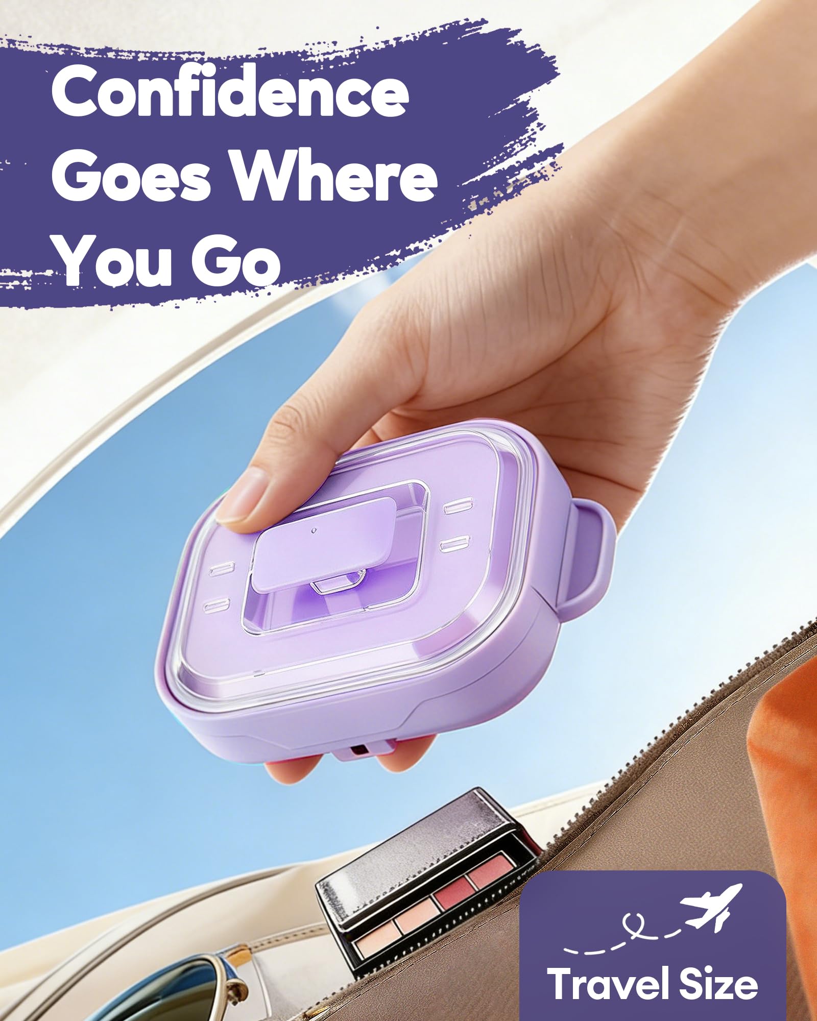 Silicone Wax Warmer for Hair Removal, Foldable Silicone Wax Warmer for Hard Wax with 2 Reusable Silicone Applicator Sticks, Portable Mini Wax Warmer for Eyebrow, Face & Bikini, Travel Wax Kit