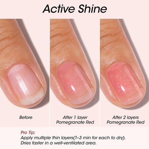 Gellen Active Glow Nail Polish - One Step Ridge Filler & Strengthener with Pomegranate Oil | 0.54 Fl Oz