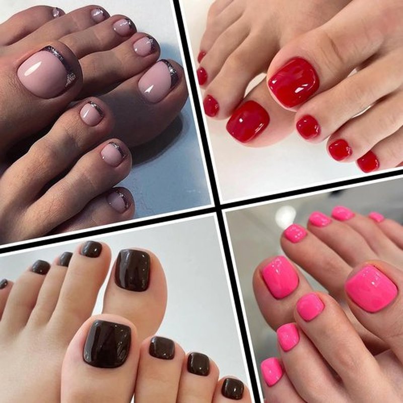 LoveOurHome 600pc Gel Toenail Tips Clear Press on Toenails Short Square Fake Toe Nails Artificial False Toes Tip Full Cover Soft Gel Toe Nail Tips for Acrylic Toenail Extension Glue Toenails Making