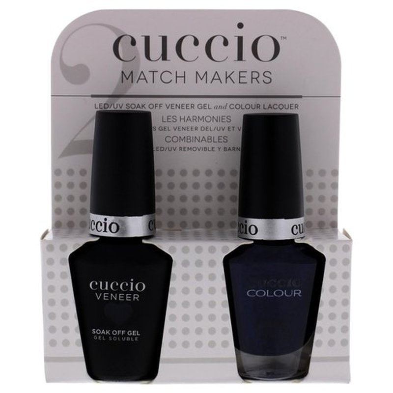 Cuccio Matchmaker - Colour Nail Lacquer & Veneer Gel Polish - On The Nile Blue - For Manicures & Pedicures, Full Coverage - Long Lasting, High Shine - Cruelty, Formaldehyde & Toluene Free - 2 pc (I0098368)