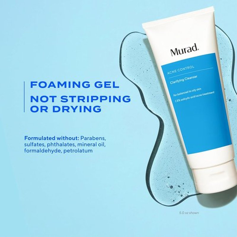 Murad Acne Control Clarifying Cleanser - Salicylic Acid & Green Tea for Deep Pore Cleansing, Oil Control & Breakout Prevention