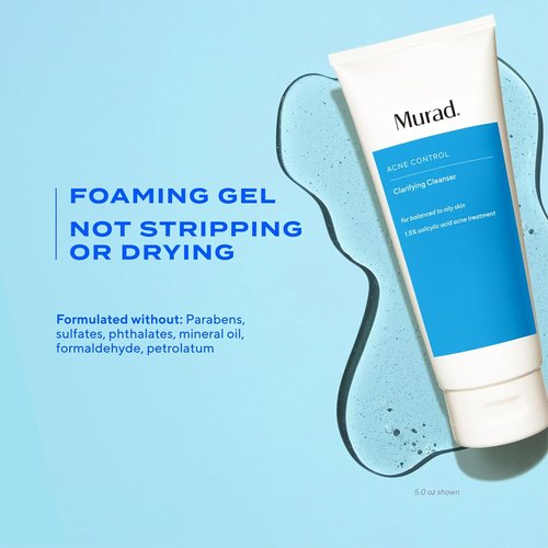 Murad Acne Control Clarifying Cleanser - Salicylic Acid & Green Tea for Deep Pore Cleansing | Clear, Healthy Skin