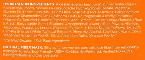 Andalou Naturals Hydro Serum Facial Mask - Instant Brightening & Tightening, 0.6 Fl Oz