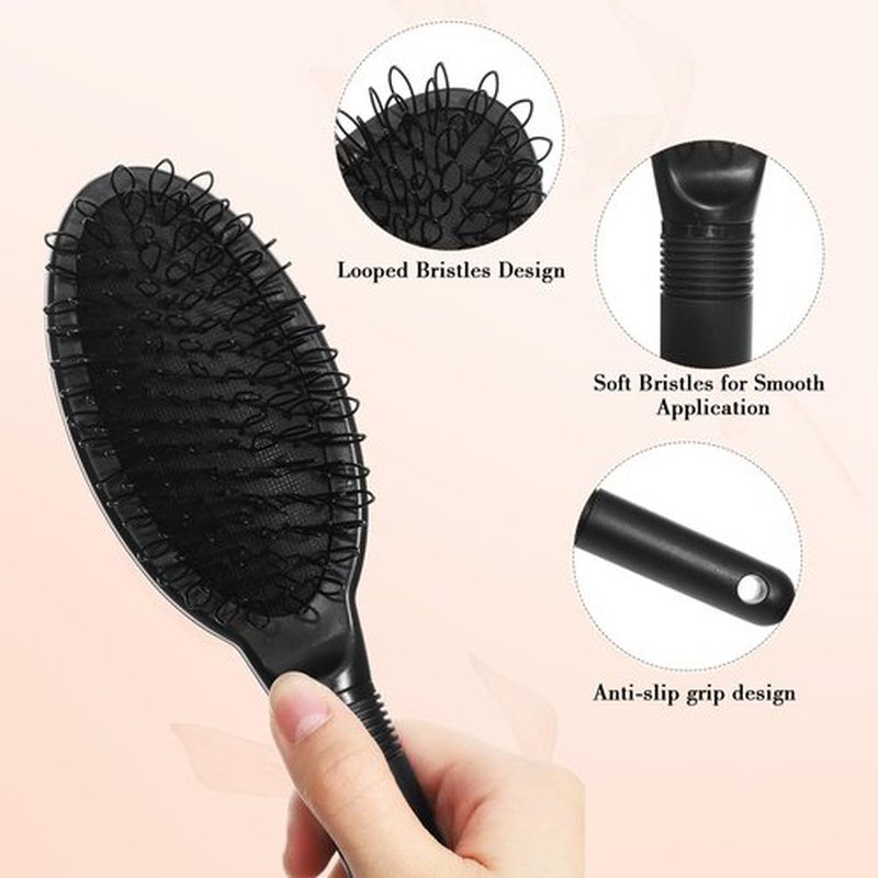 obeoby 3Pcs Wig Brush Comb Set, Loop Wig Brush Hair Extension Wide-Tooth and Edge Combs for Human Wigs and Synthetic Extension