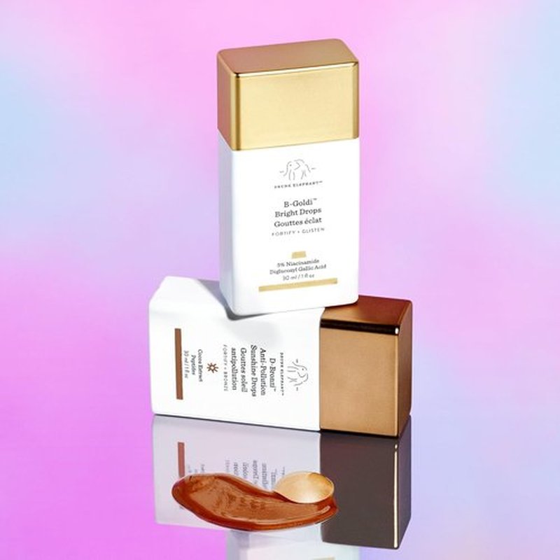 Drunk Elephant Time To Reflect Kit | B-Goldi Bright Drops & D-Bronzi Anti-Pollution Drops - 30 ml Each