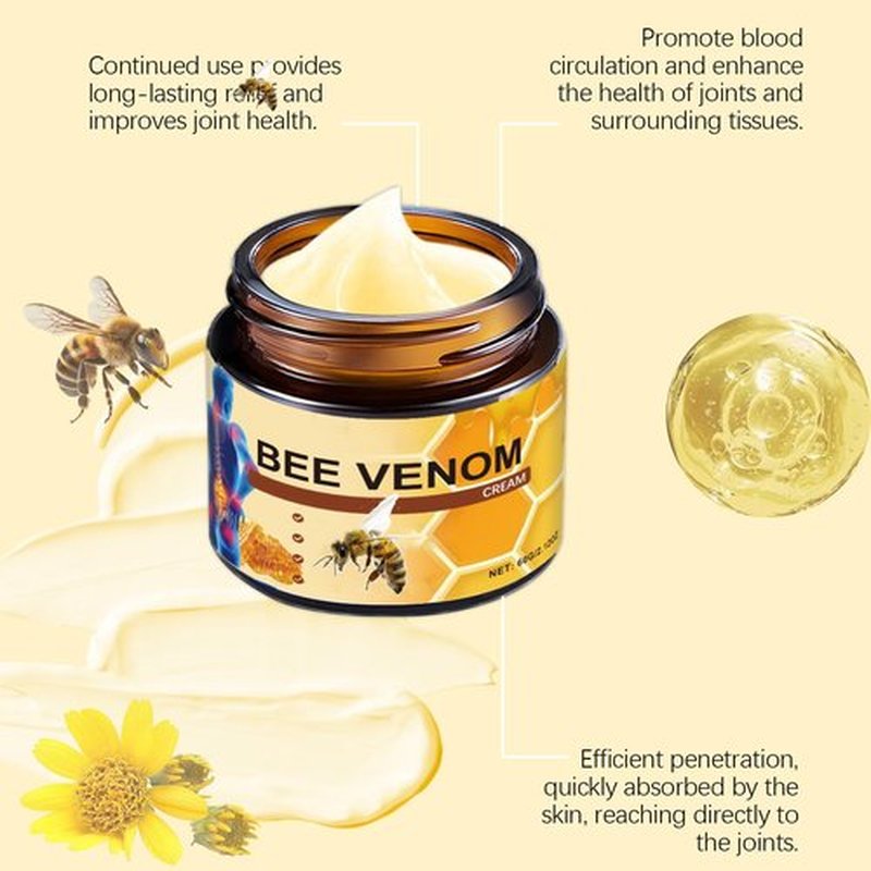 OSFRIAGE Bee Venom Joint Gel, Professional Bee Venom Ointment,Bee Venom Cream,Bee Venom Joint and Bone Cream for Back, Knee, Hands, Neck, Feet -60g (2PCS)