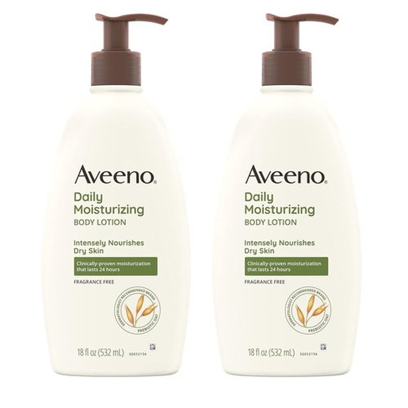 Aveeno Active Naturals Daily Moisturizing Lotion - Hydrating 18-Ounce Pump | Pack of 2