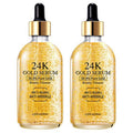 24K Gold Serum for Face, 2Pack Skin Tone Even Anti Aging Moisturizer with Vitamin,Glow Collagen Booster Serum Hyaluronic Acid for Dark Spots & Fine Lines, 2.02fl oz
