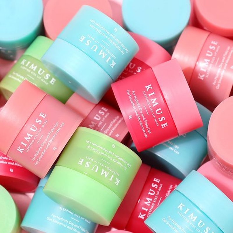 KIMUSE Lip Mask Set, 4PCS Lip Sleeping Mask Overnight Treatment Lip Care Products, Moisturize & Nourish, Cracked Dry Lips, Intense Hydration with Shea Butter (SET)