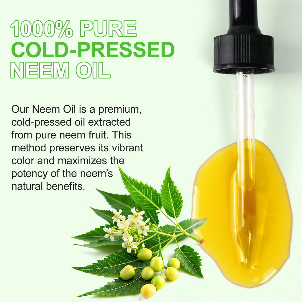 APUUFYQC Neem Oil for Skin, Pure Natural Cold Pressing, Free of Hexane, Nourishes the Skin and Hair, Reduces Fine Lines, 2.02 Oz