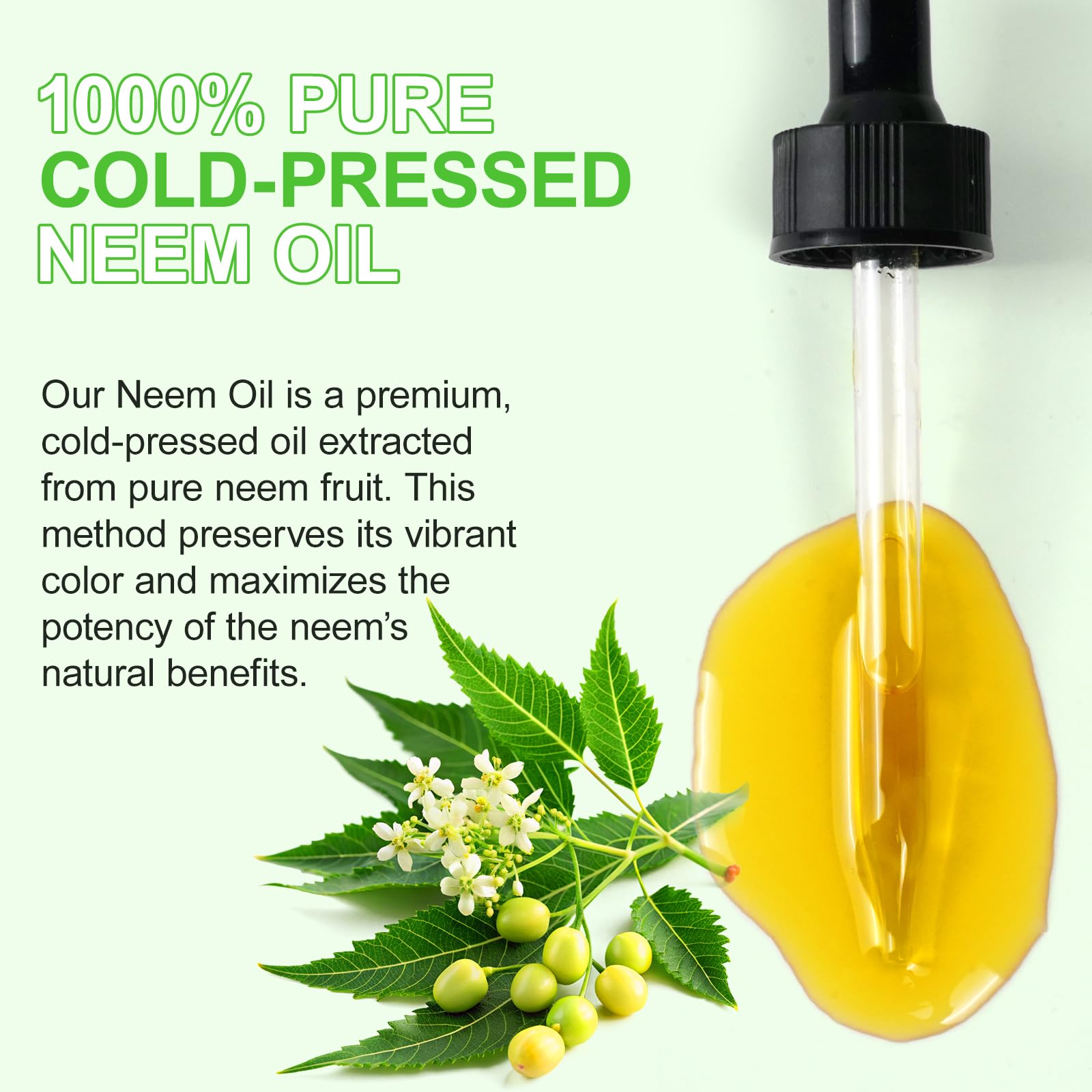 APUUFYQC Neem Oil for Skin, Pure Natural Cold Pressing, Free of Hexane, Nourishes the Skin and Hair, Reduces Fine Lines, 2.02 Oz