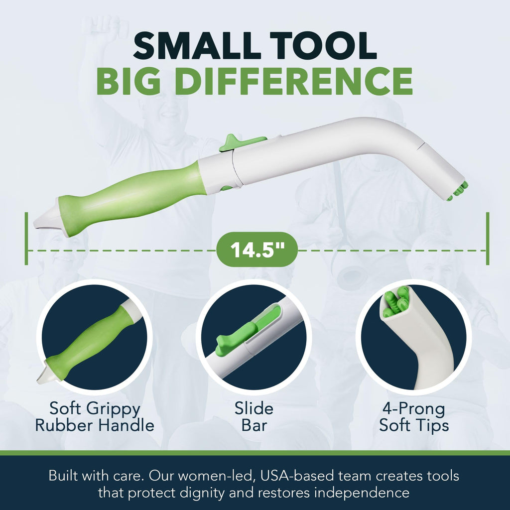 FreedomWand Multipurpose Toilet Aids - 14.5" Inch Wiping Aid Toileting for Women & Men, Butt Wiper Tool, Toilet Assist Device and Paper Extender, Ideal for Elderly, Disabled and Post Surgery Use