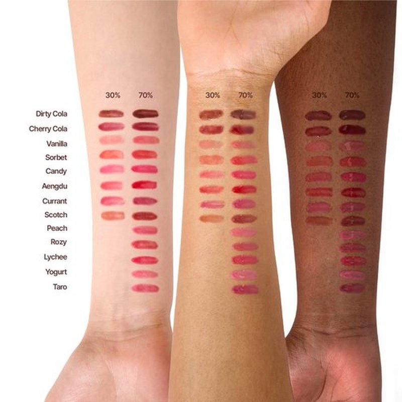 fwee 3D Voluming Gloss 70% (Rich) | High Shine, Non-Sticky Lip Gloss for Makeup | Long-Lasting, Moisturizing Gel Formula – Cherry Cola 70% | 30% & 70% Pigment Options | 5.3g