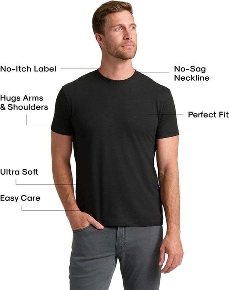 True Classic Men's T-Shirts - Short Sleeve Crew Neck Cotton Blend Tees | Stylish & Comfortable
