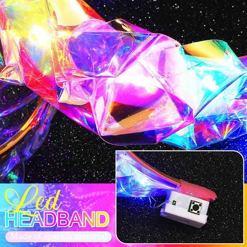 GORTIN Light up Headband LED Neon Headpiece Carnival Rave Costume Hair Accessories for Women