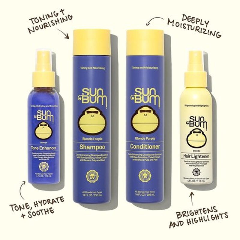Sun Bum Blonde Purple Conditioner - Moisturizing & Brightening Formula - UV Protection & Color Toning - 10 oz