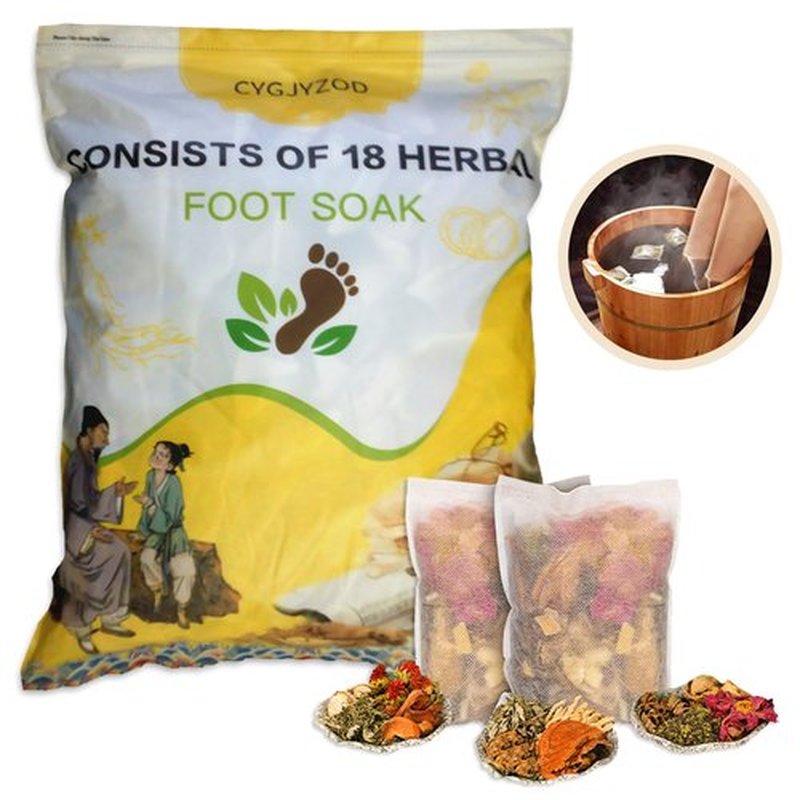 CYGJYZOD Ginger Chinese Herbal Foot Soak Set – 30 Detox Bags for Dry Feet,Cracked Feet and Lymphatic Drainage泡脚药包
