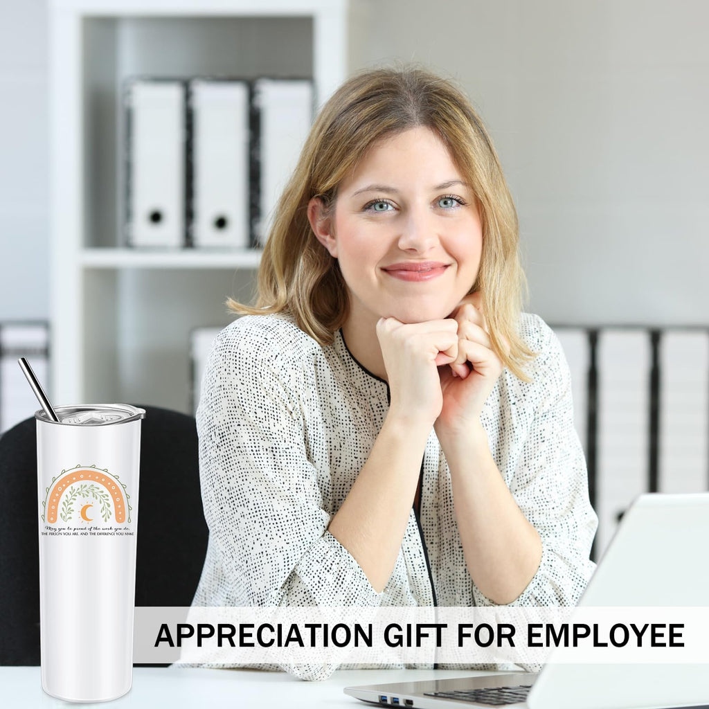 10 Pcs Gradation Teacher Gifts Thank You Inspirational Tumbler Cups Bulk End of Year Appreciation Gifts for Teacher Nurse Employee 20oz Stainless Steel Travel Cups Motivational Insulated Tumbler