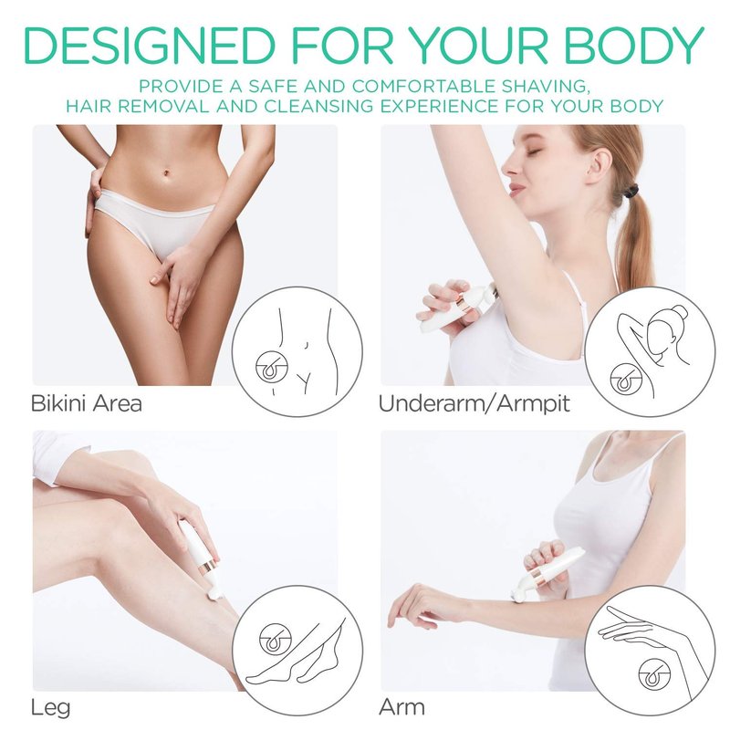 VOYOR Electric Shaver - 5-in-1 Women's Bikini Trimmer & Hair Remover | Cordless, Waterproof, Rechargeable