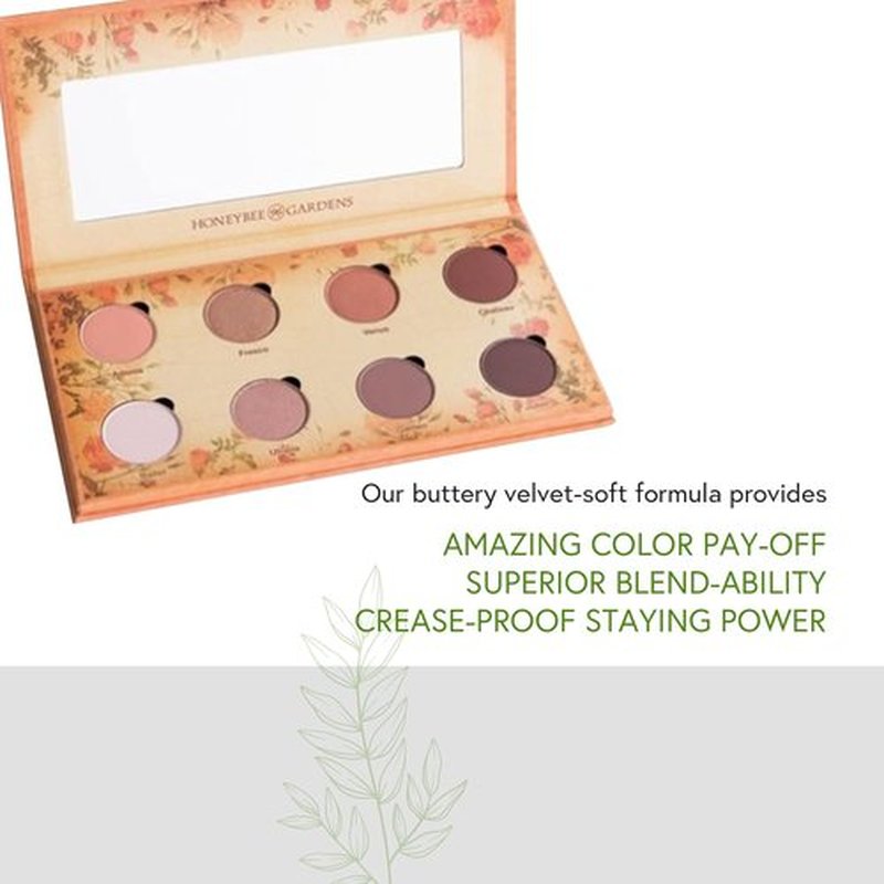 Honeybee Gardens Nude Renaissance Eye Shadow Palette - 8 Neutral Shades, Matte & Shimmer, Vegan & Talc-Free