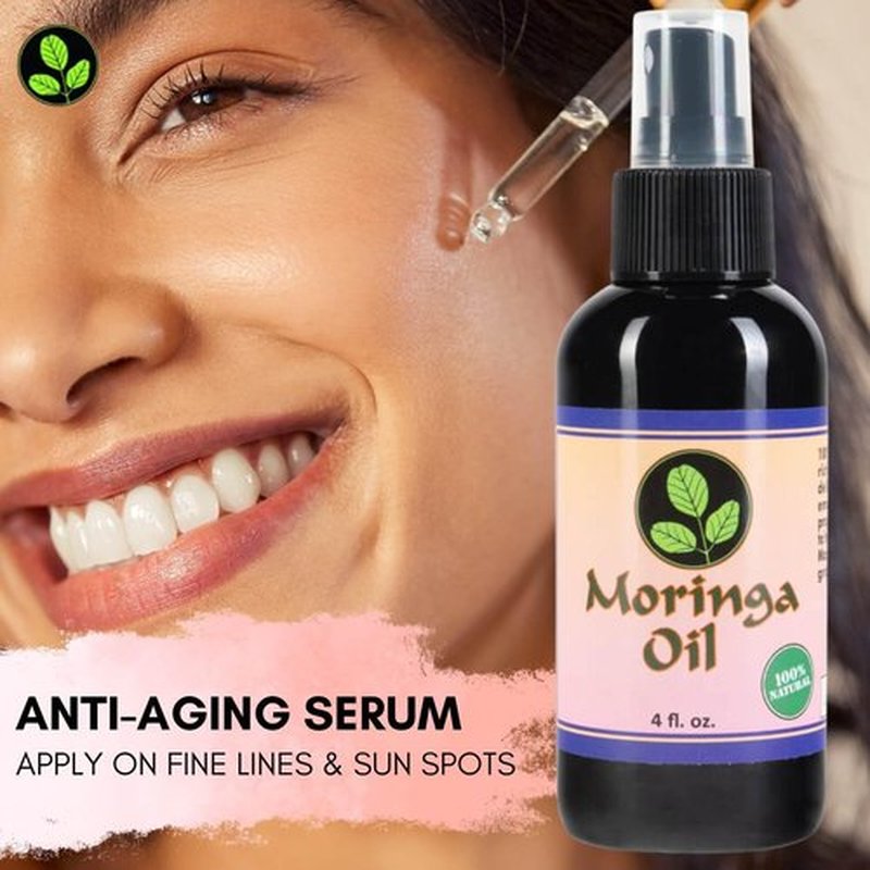 Moringa Energy Life Moringa Oil 4 oz – 100% Pure Moringa Seed Oil, Cold-Pressed for Face, Skin and Hair, Body, Oil