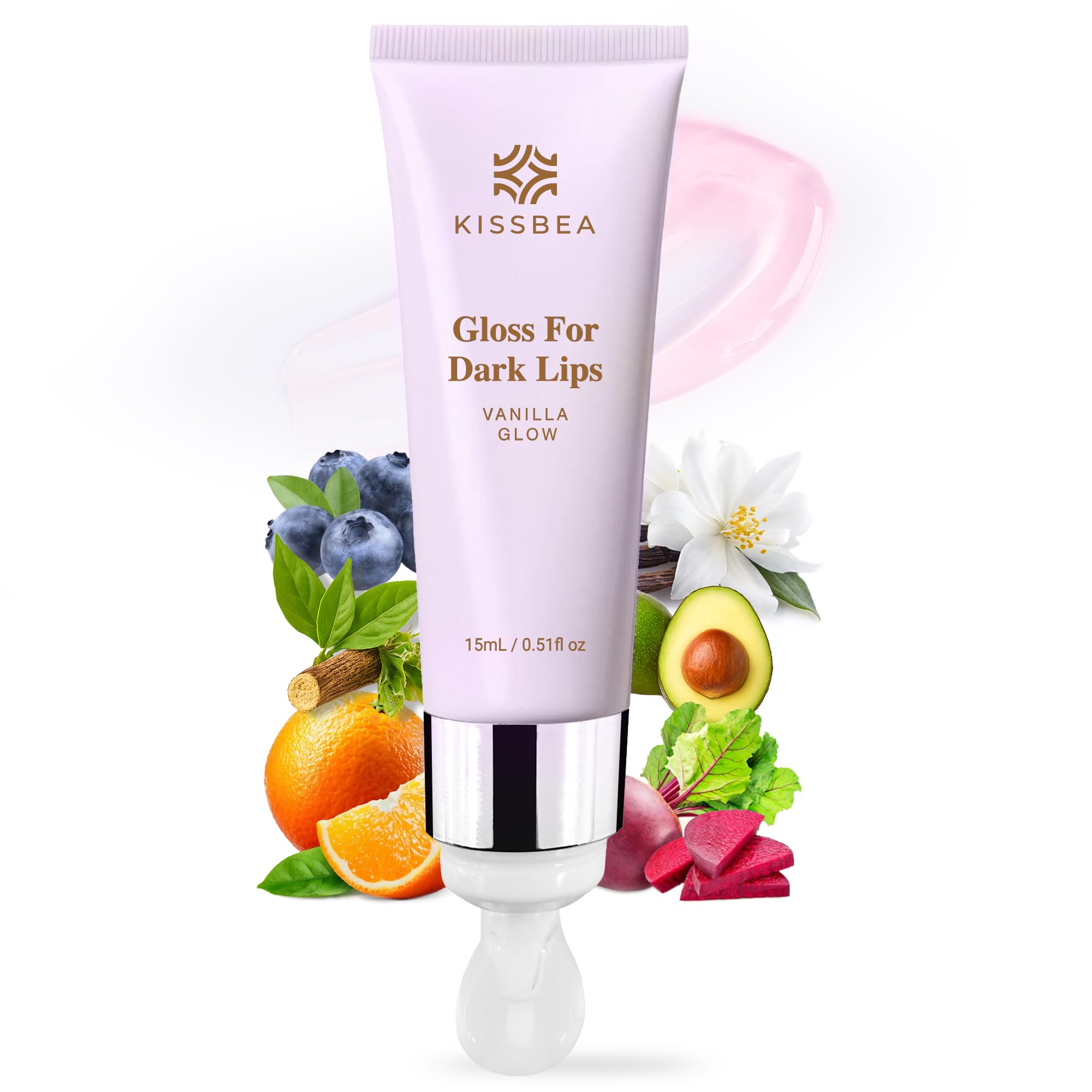 KissBea Lip Lightening for Dark Lips: for Smokers, Dry or Uneven-Toned Lips – Restores Natural Look & Moisture with VC, Lemon Peel & Licorice – Refreshing Vanilla Scent – 15 mL