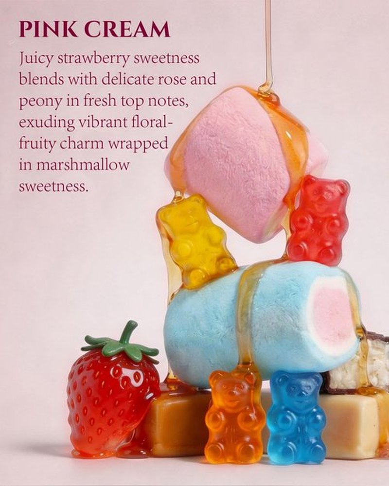 Pink Cream Eau de Parfum for Women - 1.7 oz Long-Lasting Fragrance with Strawberry, Rose, and Musk
