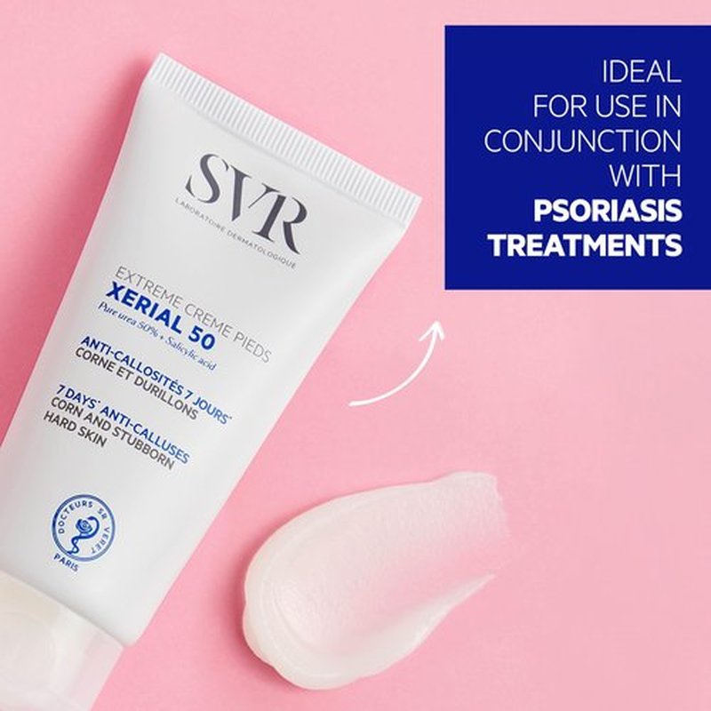 SVR Xerial 50 Extreme Foot Gel With Salicylic Acid & 50% Pure Urea For Severely Dry, Cracked, Rough, Stubborn Hard Skin Prone To Corns And Calluses. Relief For Extremely Dry Feet 1.7 Fl.oz.