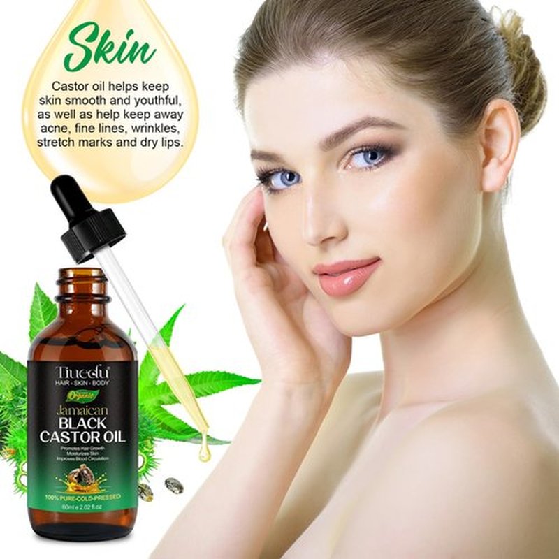 Tiuedu Jamaican Black Castor Oil for Hair Growth,Thicker Eyelashes & Eyebrows,Castor Oil for Hair,Face,Body & Skin,100% Pure Cold Pressed Black Castor Oil,Hair Nourishing Oil,Massage Oils
