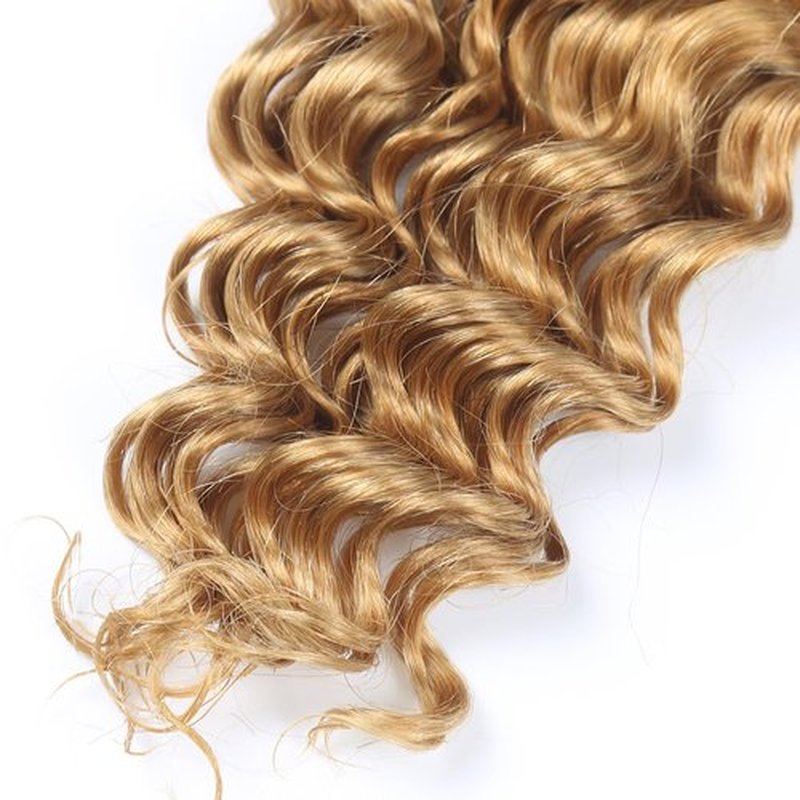 Leruikair Deep Wave Human Braiding Hair 50g Per Bundle 2 Pcs Total 100g 20 Inch Color 27# Honey Blonde Brazilian Virgin Bulk No Weft Braiding Human Hair for Black Women