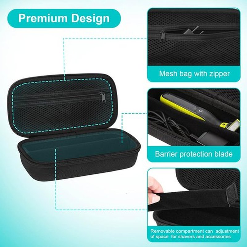 SLODE Hard Travel Case - Philips Norelco OneBlade QP Series | Durable Carrying Bag with Handle (Black)