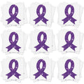 20 Sheets 240 Pcs Purple Ribbon Glitter Tattoos Domestic Violence Awareness Ribbon Temporary Tattoos Lupus Overdose Alzheimers Pancreatic Cancer for Women Man Charity Public Social Event