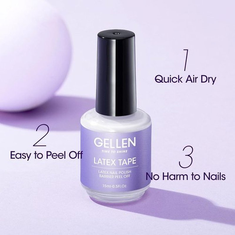Gellen Liquid Latex | Peel Off Cuticle Guard for Nail Polish | 15ml Skin Barrier Protector, White