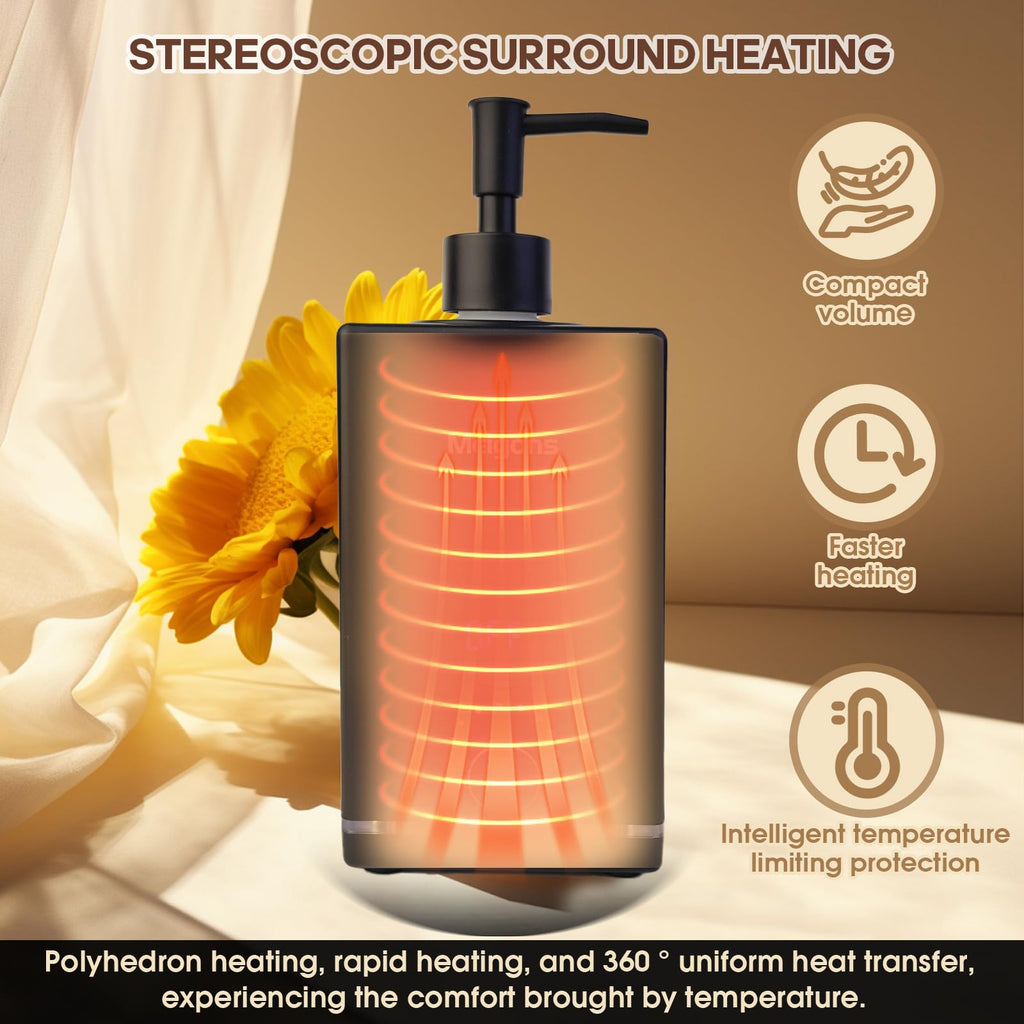 Oil Warmer for Massage, Body Lotion Heater with Two Oil Bottle Dispenser