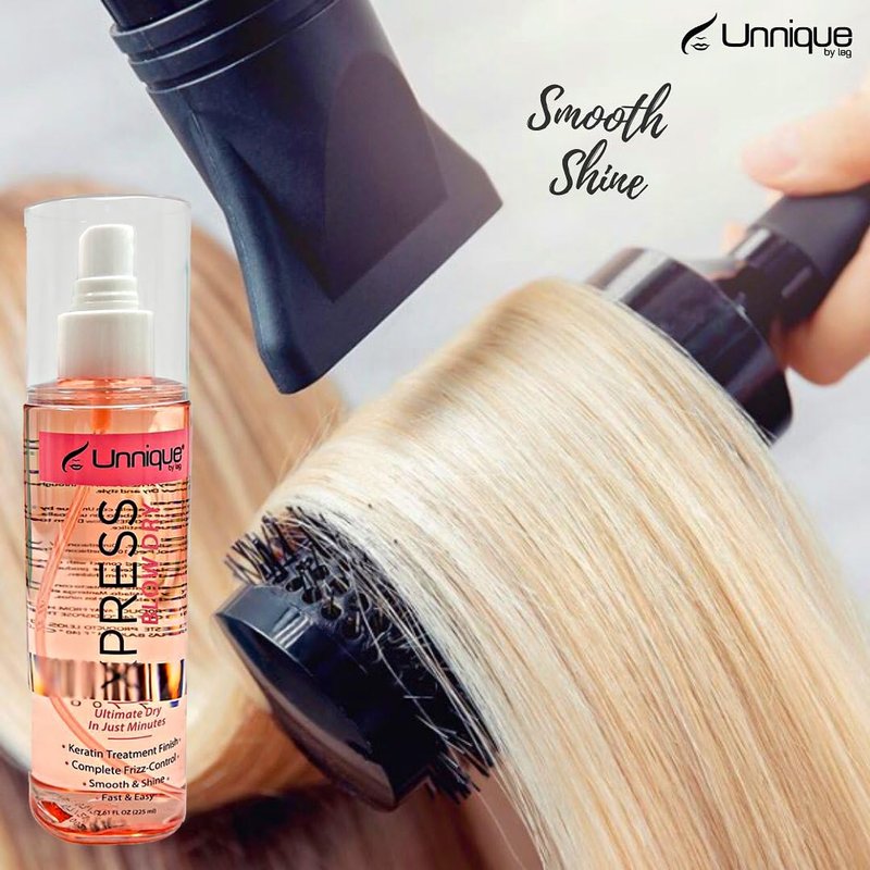UNNIQUE Xpress Blow Dry Spray - The 40% Faster Blow-Dry Heat Protectant & Styling Primer to Achieve a Salon-Quality, Damage-Free Style and Shorten Your Morning Routine