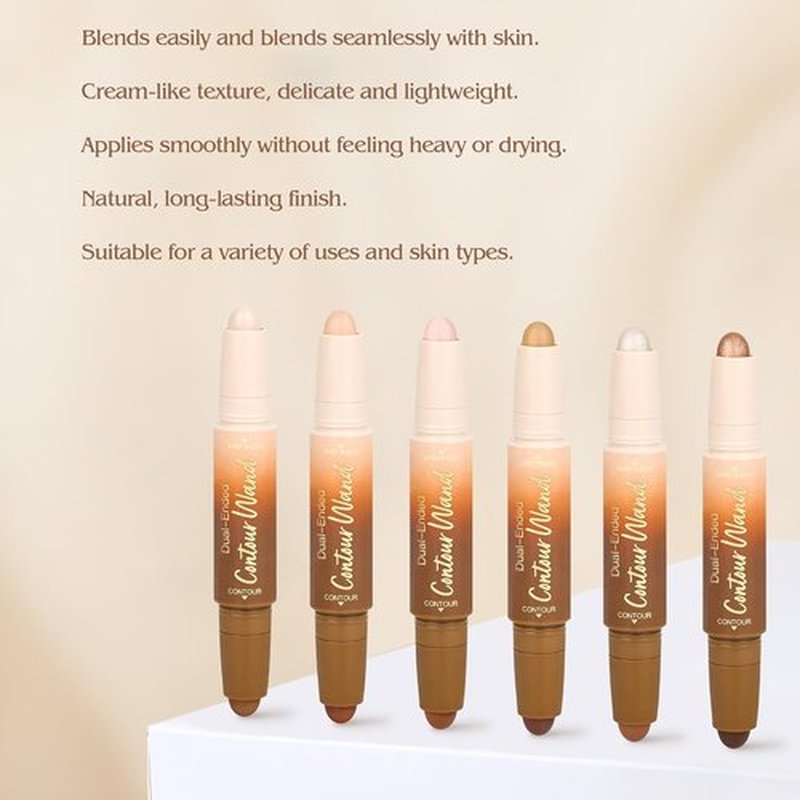 Skiennix Contour Highlighter Stick - 2-in-1 Dual-Ended Cream Bronzer & Highlighter for Easy Makeup Application | Buildable, Waterproof, 01 Neutral Nude + Beige