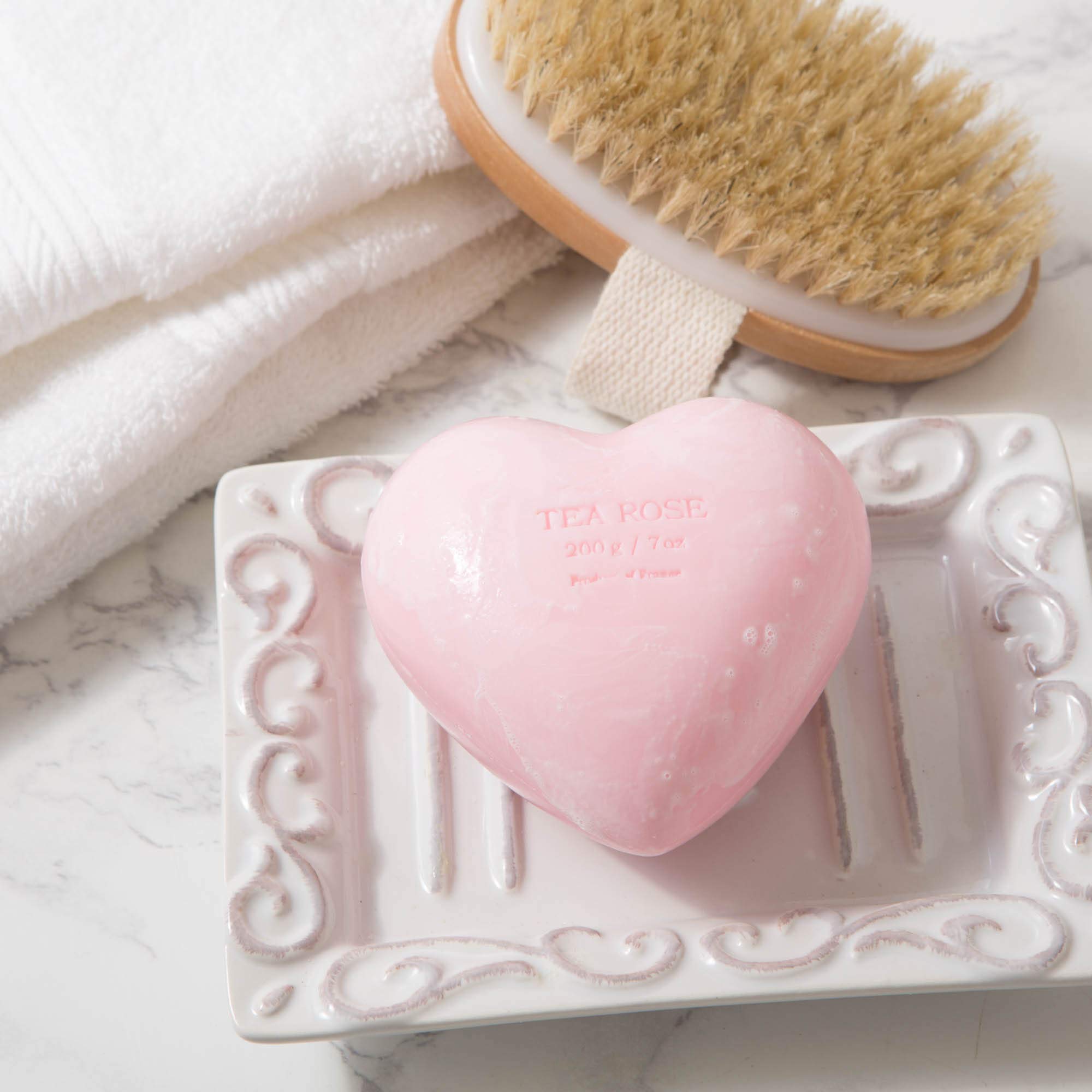 Pre de Provence Hearts Collection Shea Butter Enriched Gift Soap, Tea Rose, 0.5 Pound